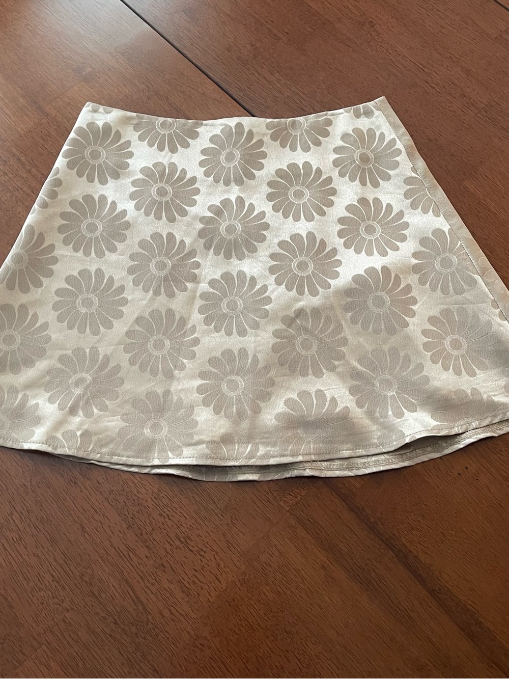 Princess Polly Floral Jacquard A-Line Mini Skirt in Cream